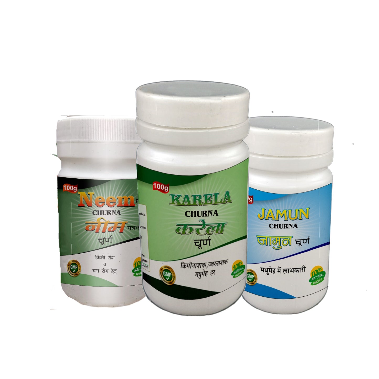 Neem Karela and Jamun Churna (Powder) Combo Natural Support for Blood Sugar & Skin Health by Jaribooti