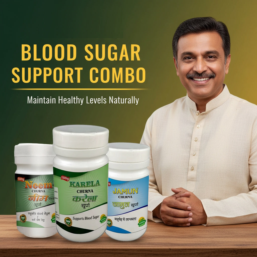 Neem Karela and Jamun Churna (Powder) Combo Natural Support for Blood Sugar & Skin Health